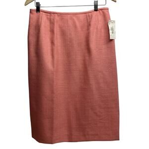 Le Suit Classic Coral Skirt Size 12 Knee Length Straight Pencil Career Separate